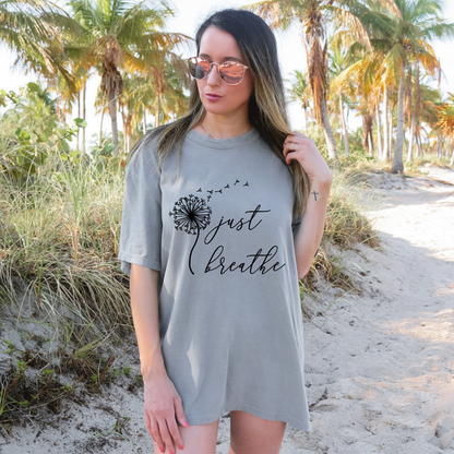 Just Breathe Inspirational Graphic Shirt inspirational motivational spiritual graphic shirt by Crafty Casey’s