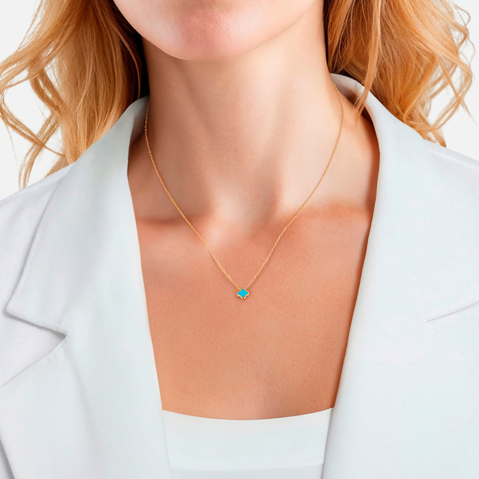 Kette Clover Türkis (synth.)