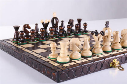 KINGS Wooden Chess Set, 11 1/4" Square - Chess Set - Chess-House
