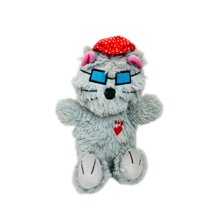 BOWZERS & MEOWZERS KITTYWIMPUSS A GREY CAT LARGE PLUSH SQUEAKY DOG TOY BY MULTIPET AVAILABLE AT FAUX PAW PRODUCTIONS BY Debby Carman