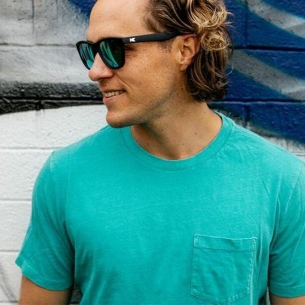 Knockaround Sunglasses | Premiums | Black / Green Moonshine