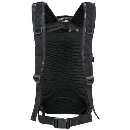 rear of kombat 28l molle btp black camo backpack