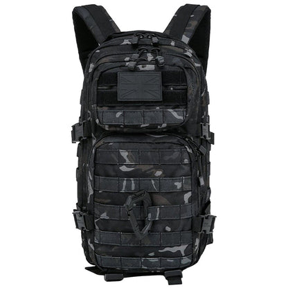 front of kombat 28l molle backpack btp black camo