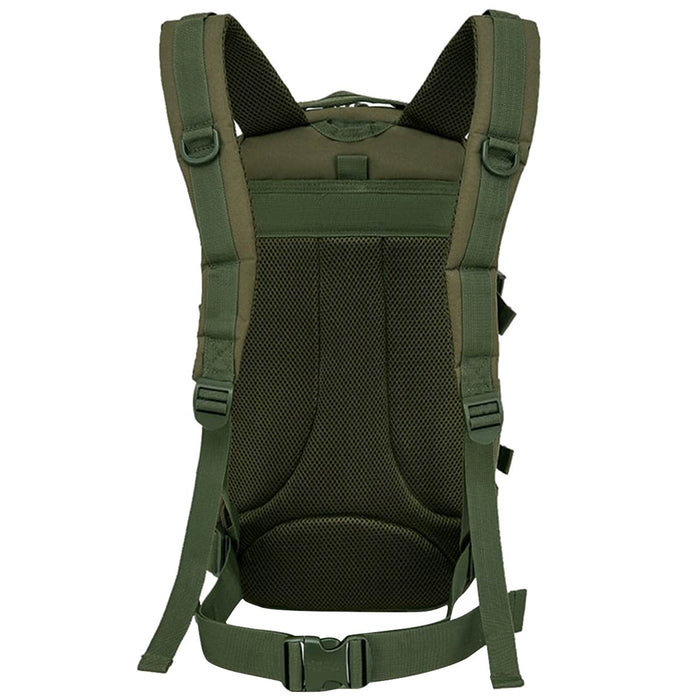 rear of kombat 28l molle olive backpack