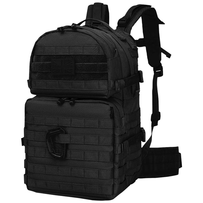 side view of kombat black 40l molle assault pack