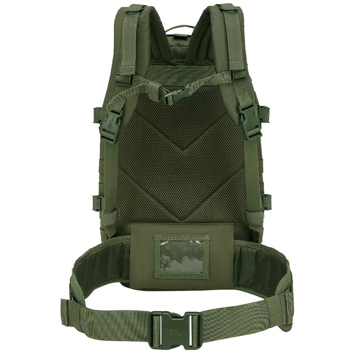 rear of kombat 40l molle assault olive green pack