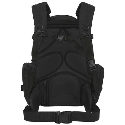rear airflow channels of black kombat viking molle patrol pack
