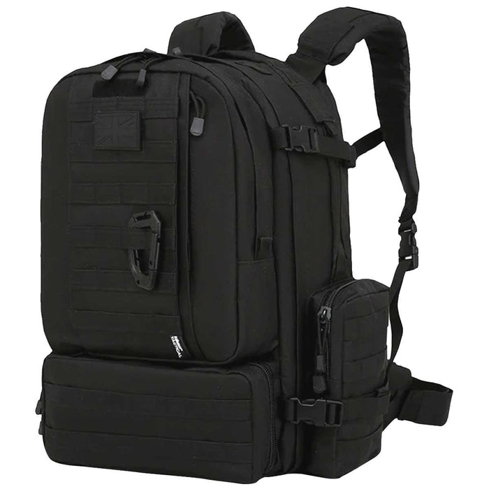 side angle of kombat viking black molle patrol pack