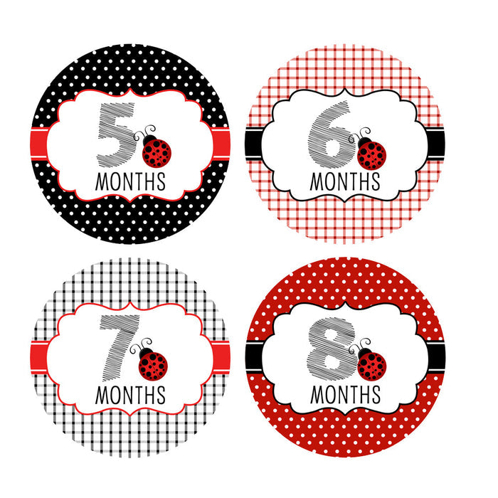 Ladybug Monthly Baby Stickers onesie sticker - INKtropolis