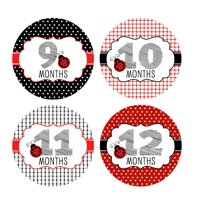 Ladybug Monthly Baby Stickers onesie sticker - INKtropolis