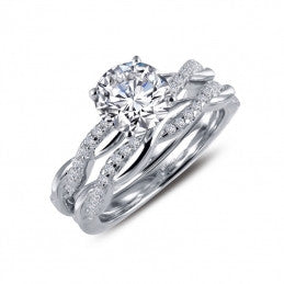 Lafonn Sterling Silver 1.74cttw Twist Wedding Set