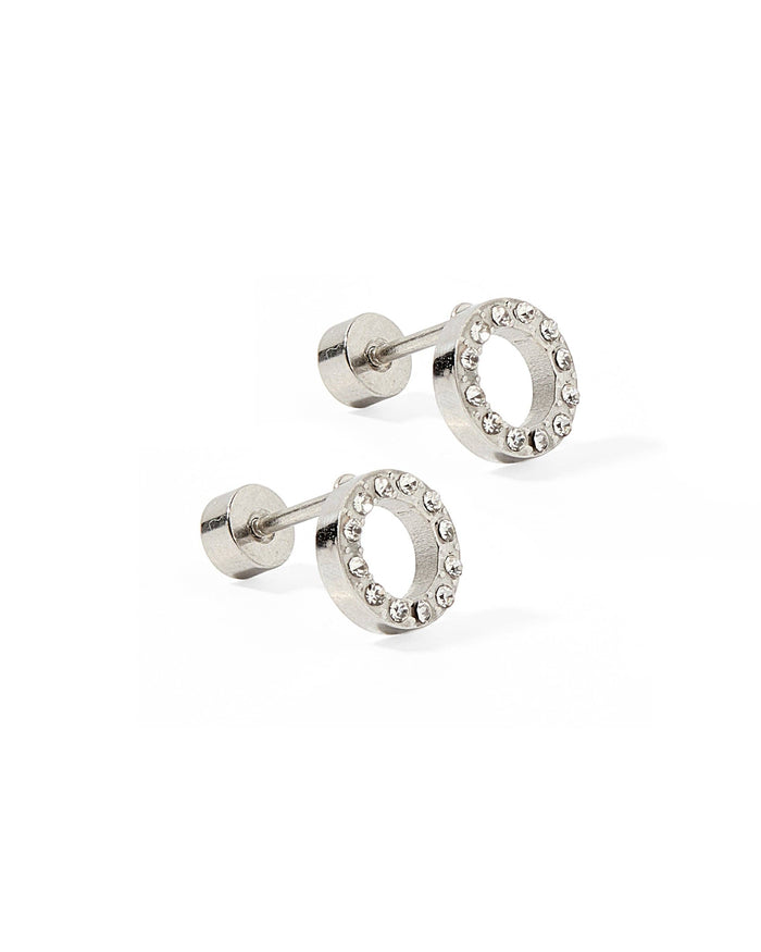 Lainey Silver Screwback Stud Earrings