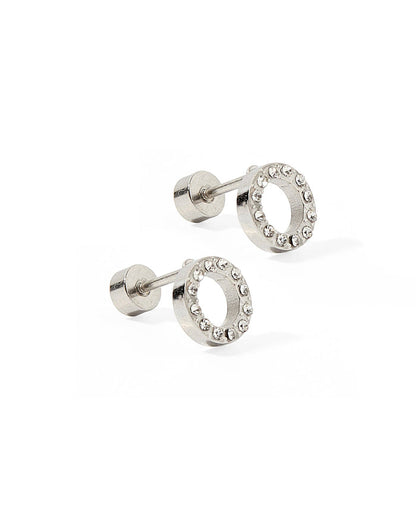 Lainey Silver Screwback Stud Earrings