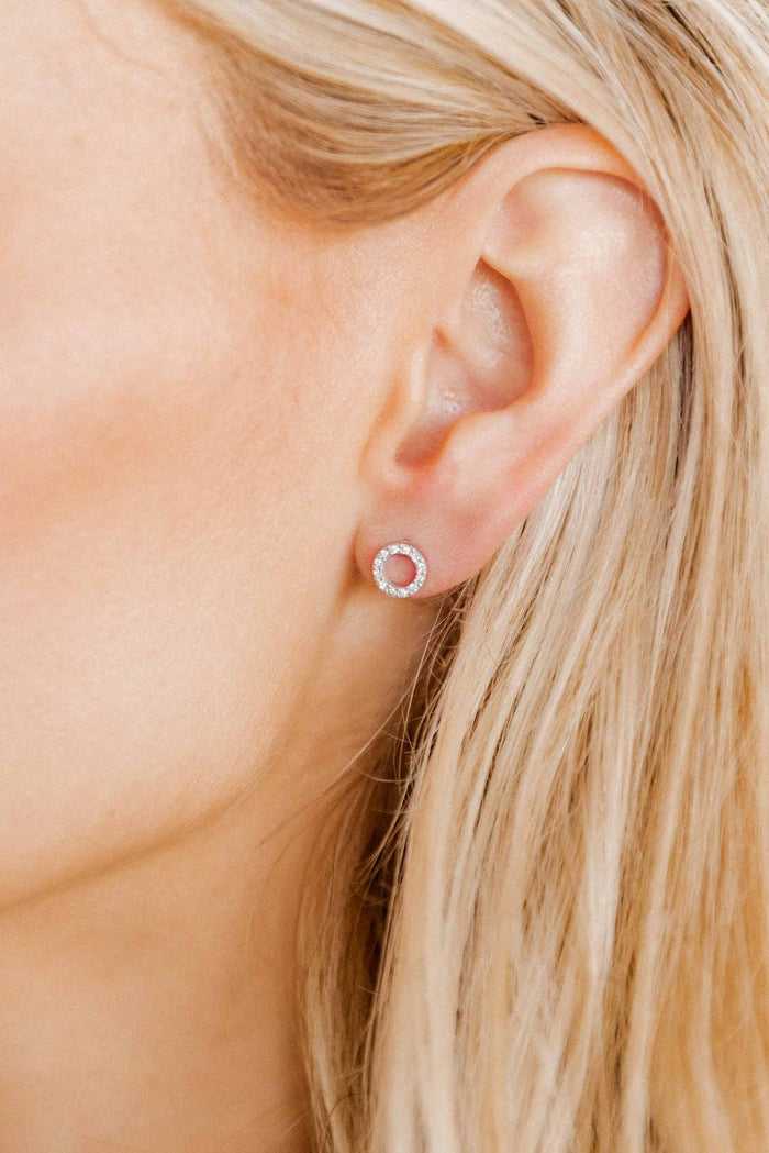 Lainey Silver Screwback Stud Earrings