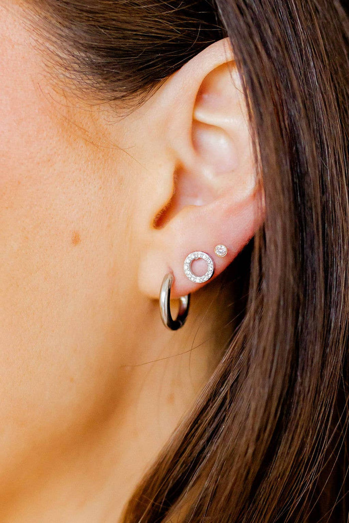 Lainey Silver Screwback Stud Earrings