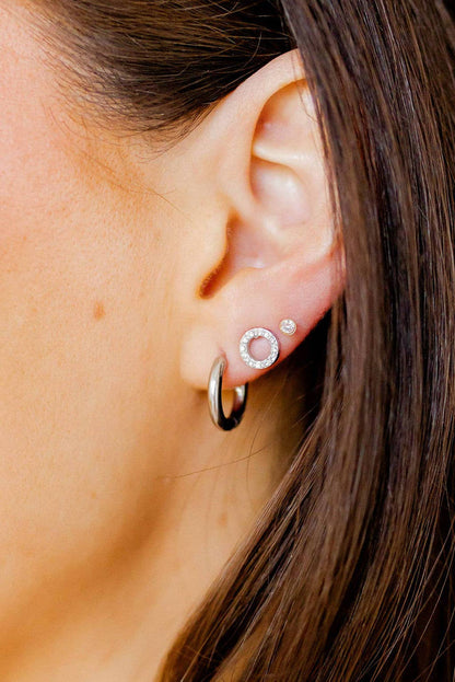Lainey Silver Screwback Stud Earrings