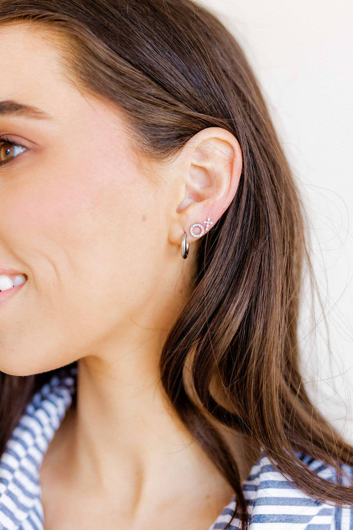 Lainey Silver Screwback Stud Earrings