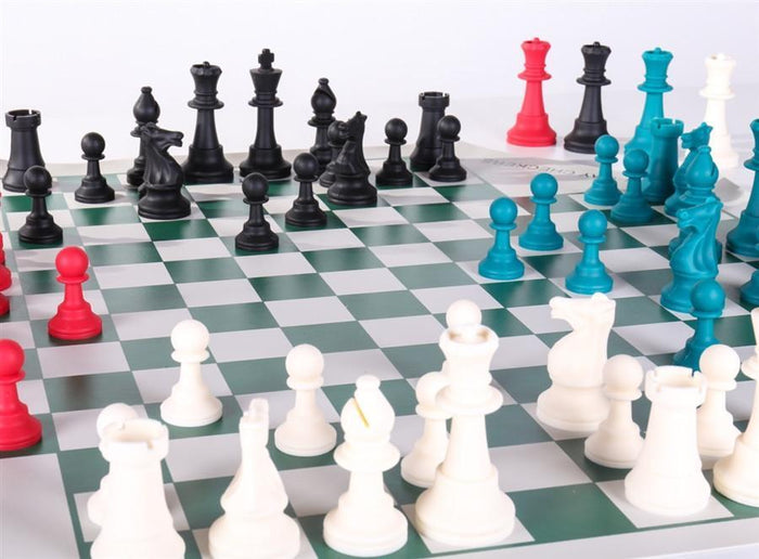Large 4 Player Silicone Chess Set with Cloth Drawstring Bags - Chess Set - Chess-House