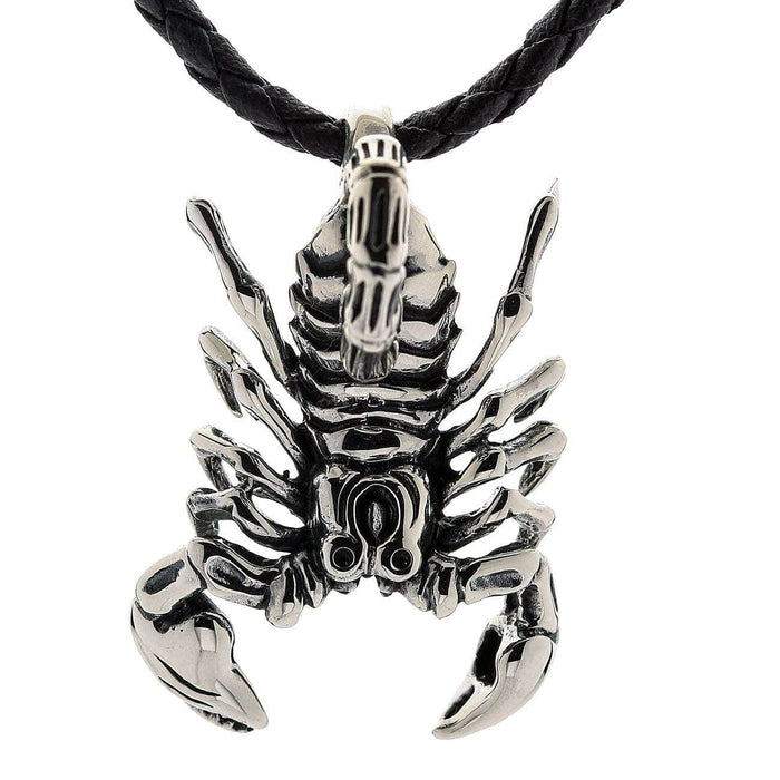 A unisex piece of scorpion jewelry, this solid silver pendant is a perfect accessory for any edgy or gothic style.