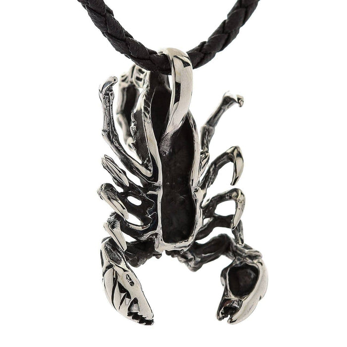 The back of the large scorpion pendant, clearly showing the .925 sterling silver authenticity hallmark stamp.