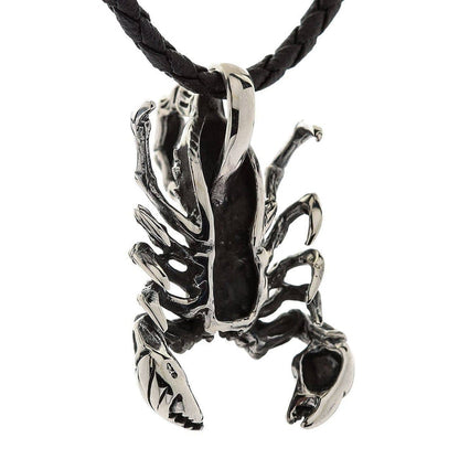 The back of the large scorpion pendant, clearly showing the .925 sterling silver authenticity hallmark stamp.