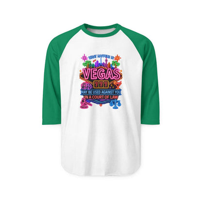 Las Vegas Neon Badge Raglan Shirt  "What Happens In Vegas" Crime Con 26' (Design 2)