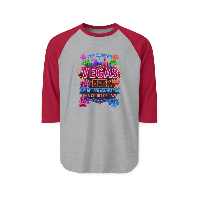 Las Vegas Neon Badge Raglan Shirt  "What Happens In Vegas" Crime Con 26' (Design 2)