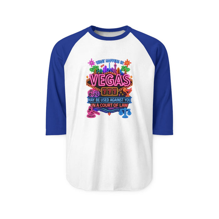 Las Vegas Neon Badge Raglan Shirt  "What Happens In Vegas" Crime Con 26' (Design 2)