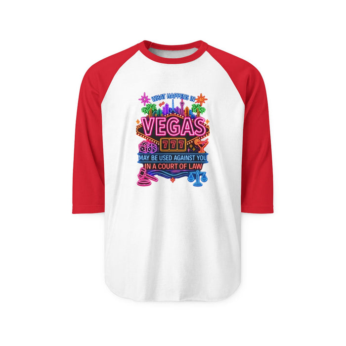 Las Vegas Neon Badge Raglan Shirt  "What Happens In Vegas" Crime Con 26' (Design 2)