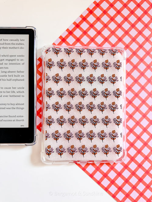 Lavender and Orange Letters Kindle Case
