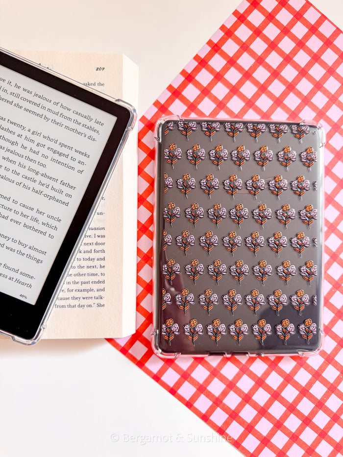 Lavender and Orange Letters Kindle Case