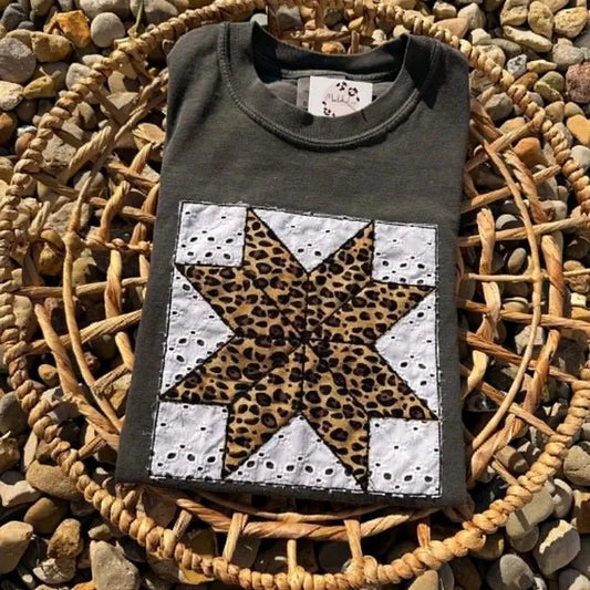 Leopard Star Patchwork TeeS