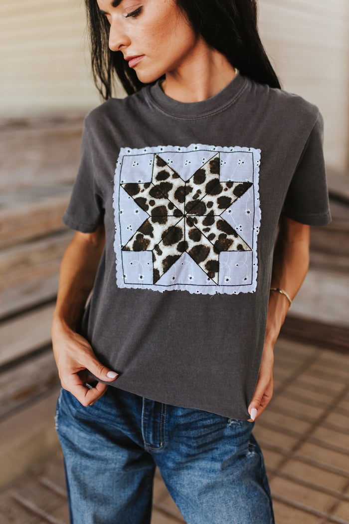 Leopard Star Patchwork TeeS