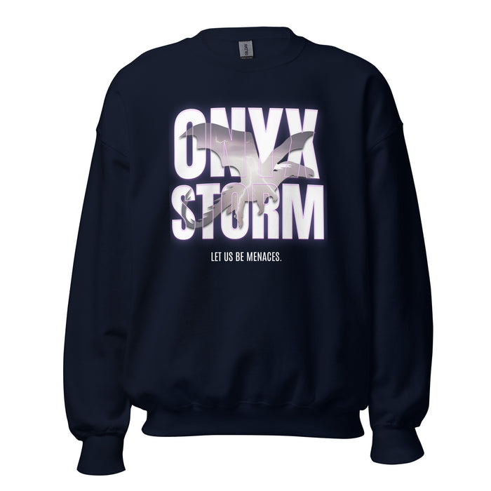 Let Us Be Menaces Onyx Storm Sweatshirt - The Bean Workshop - fourth wing, iron flame, onyx storm, rebecca yarros, sweater, sweatshirt