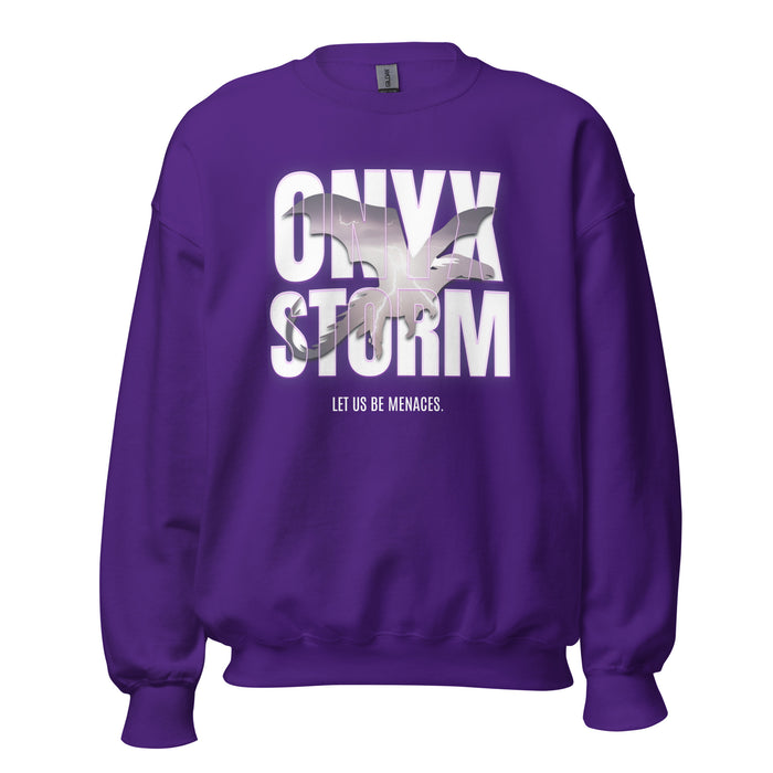 Let Us Be Menaces Onyx Storm Sweatshirt - The Bean Workshop - fourth wing, iron flame, onyx storm, rebecca yarros, sweater, sweatshirt