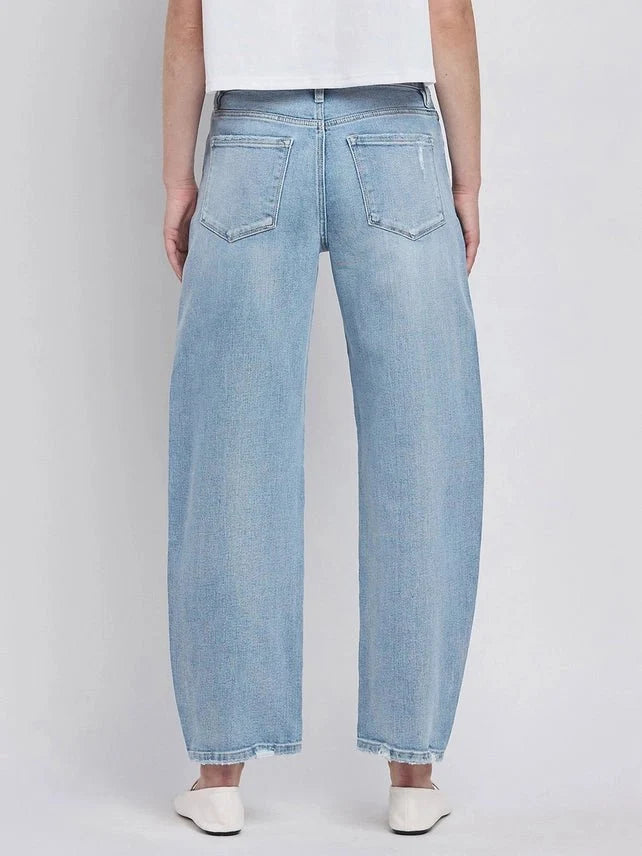 Light Wash Relaxed Barrel Leg Jeans25