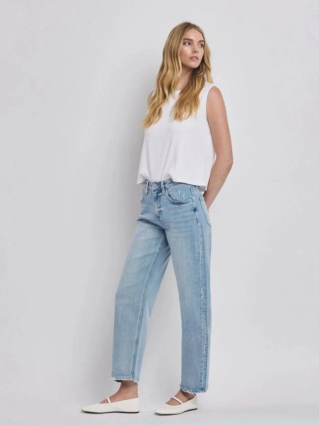 Light Wash Relaxed Barrel Leg Jeans25