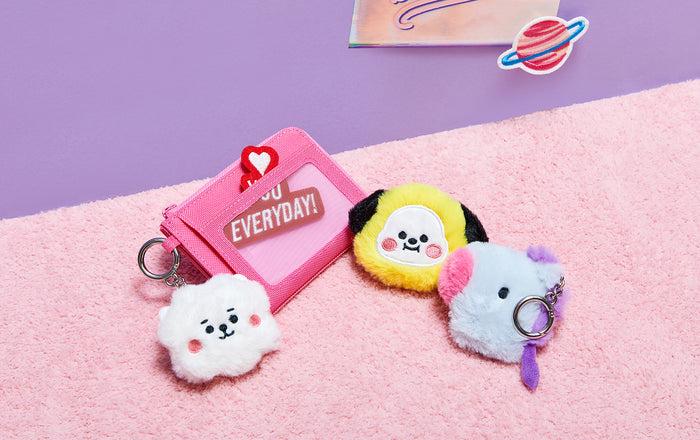 [LINE X BT21] Official BABY Flat Fur Series Face Keyring