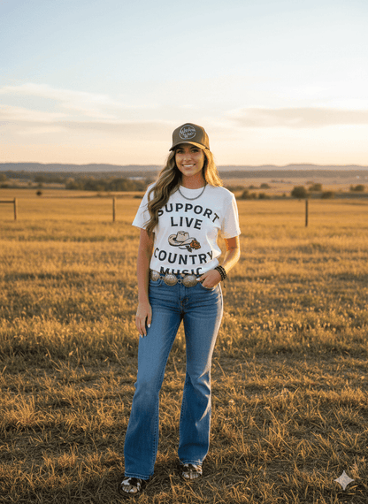 Live Country Music Graphic TeeNaturalS