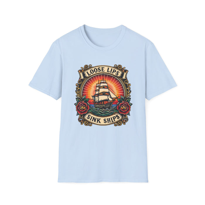 Loose Lips Sink Ships T-Shirt — Vintage Tattoo Tee new