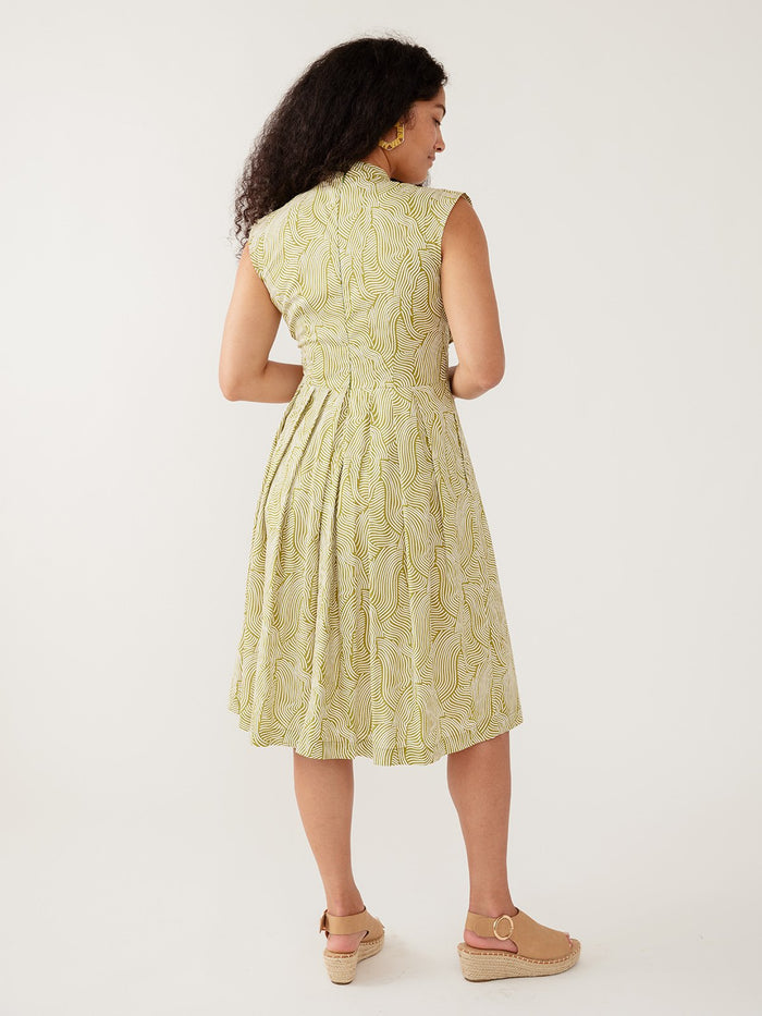 Lucille Dress Waves Green