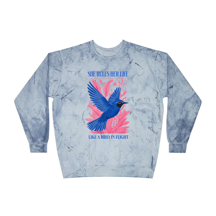 LYRICS - She Rules Her Life Like A Bird In Flight  Graphic Crewneck Sweatshirt NEW
