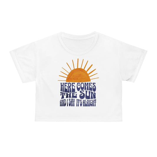 Lyrics Here Comes the Sun Crop Tee