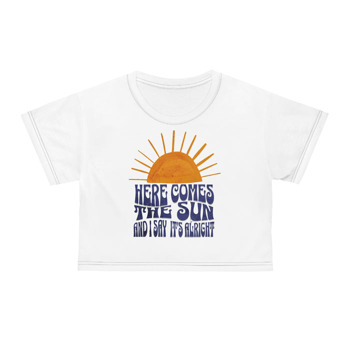 Lyrics Here Comes the Sun Crop Tee