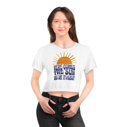 Lyrics Here Comes the Sun Crop Tee