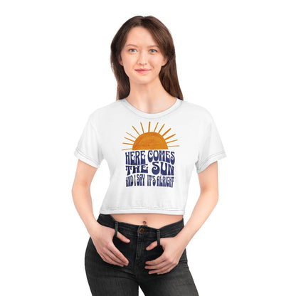 Lyrics Here Comes the Sun Crop Tee