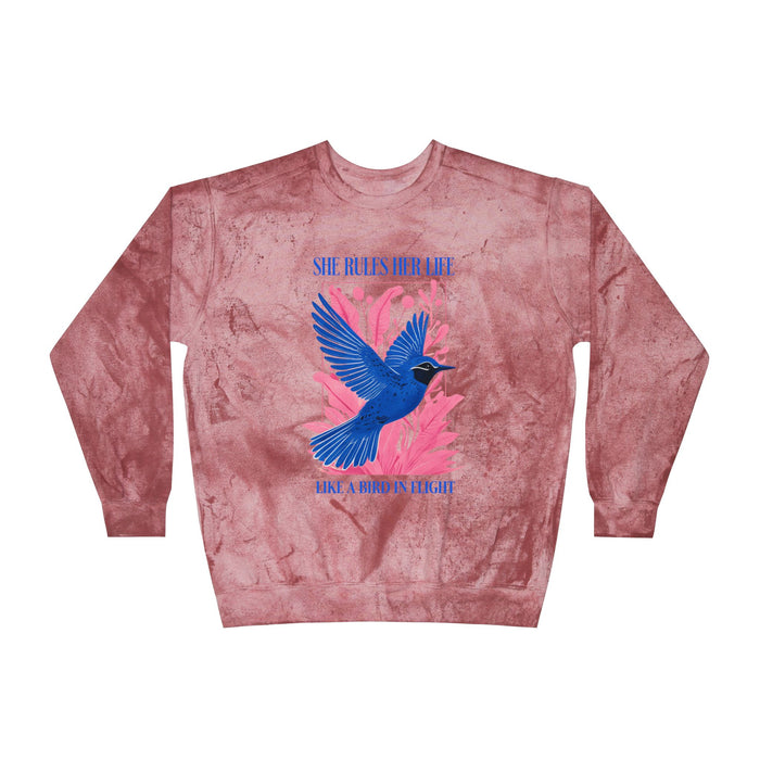 lYRICS: "She rules her life like a bird in flight" Unisex Color Blast Crewneck Sweatshirt NEW