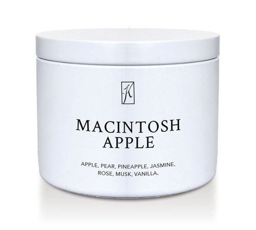 White container of 'Macintosh Apple' fragrance on a white background