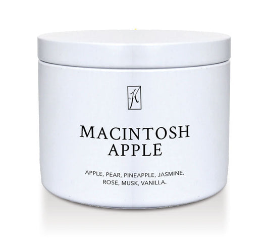 White container of 'Macintosh Apple' fragrance on a white background