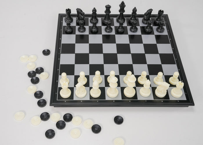 Magnetic Folding Travel Chess & Checker Set - Medium - Chess Set - Chess-House